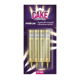 Gold Cake Fountain: 4-Pack (30 Sec)